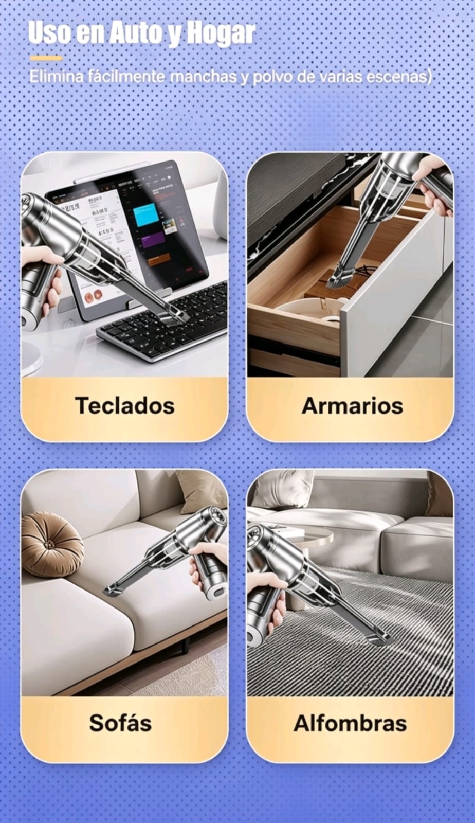 VortexVac™ Pro |Aspiradora con una potencia de 95000 PA, Limpieza Profunda en Segundos para Casa y Hogar